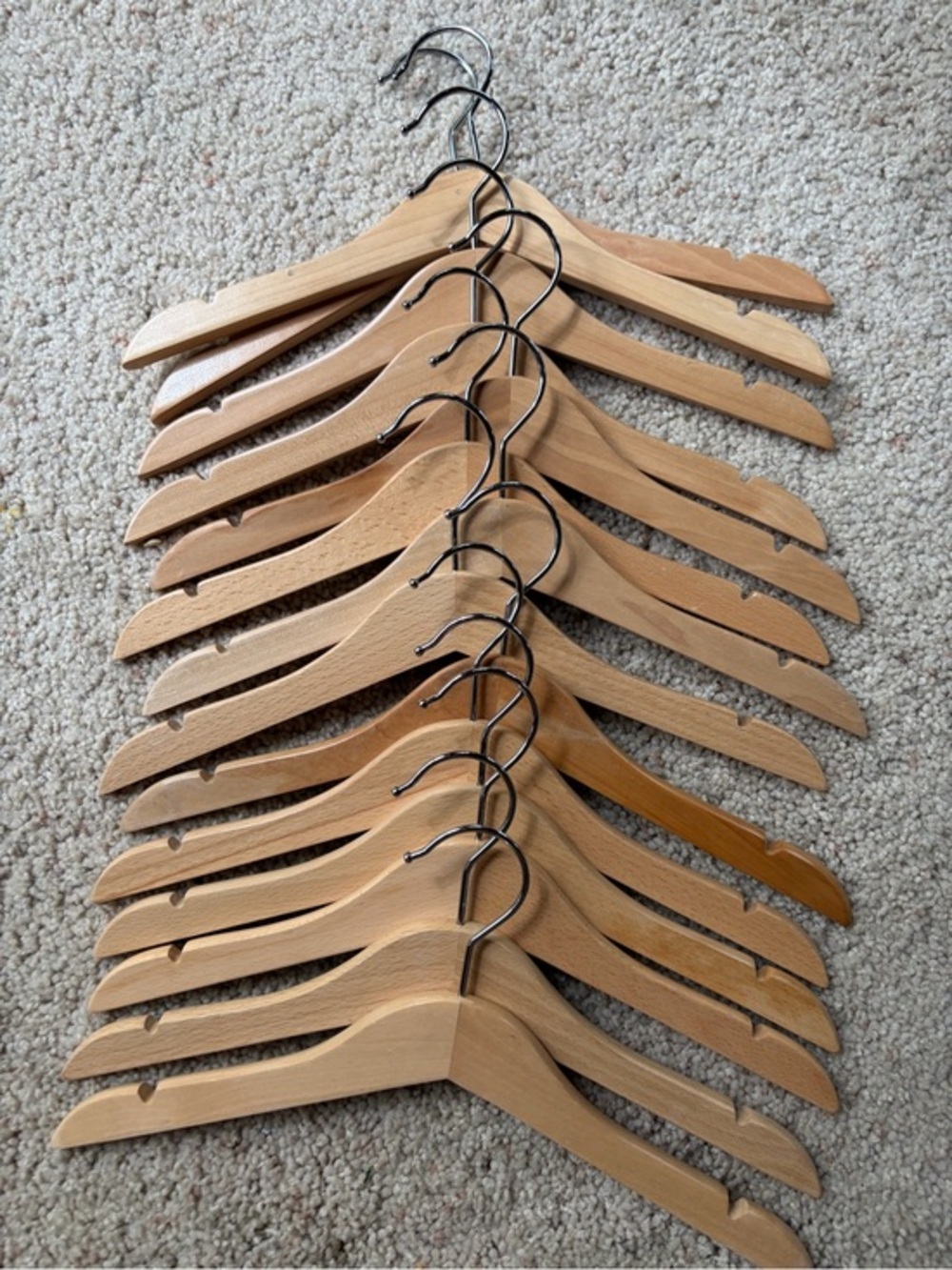14  kids wooden hangers 12.5" notch swivel